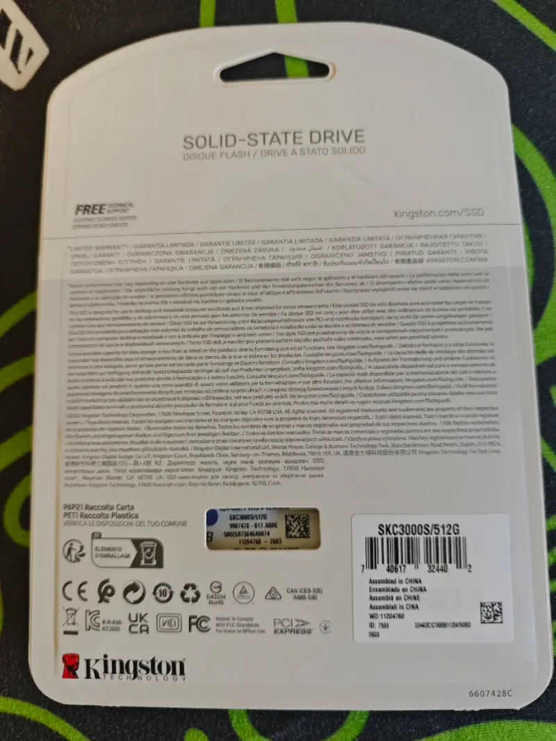 Kingston KC3000 SSD NVMe PCIe 4.0 512GB afbeelding 2