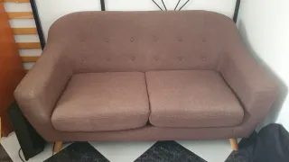 2 Sofás 2-3 plazas tela y ante