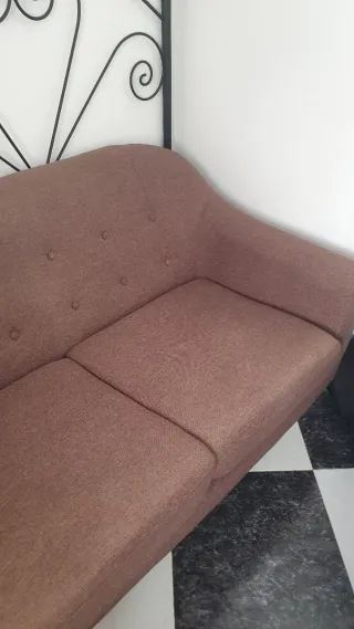 2 Sofás 2-3 plazas tela y ante