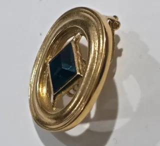 Orecchini vintage clip YSL blu oro