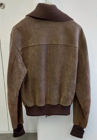 Giubbotto Vera Pelle Bomber Marrone Tg. 50