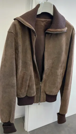 Giubbotto Vera Pelle Bomber Marrone Tg. 50