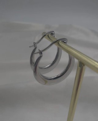 Pendientes Aro Plateados brillantes