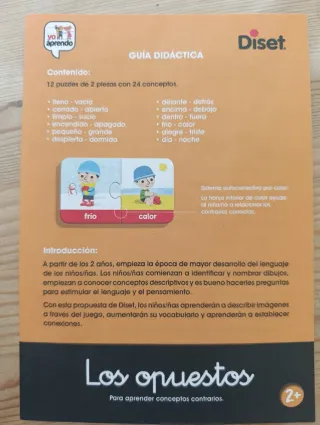 Juego educativo Los Opuestos Diset