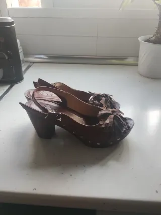 Zapatos de piel mujer marrón chocolate