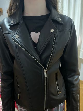 Chaqueta cuero Mango Talla S