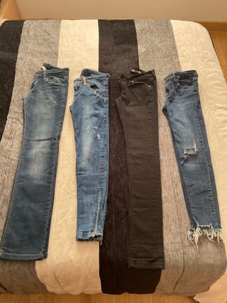 Lote 4 Pantalones Vaqueros Mujer