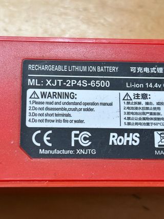 2 X Baterías ENERGUP 14.4V 6500mAh Roborock S50