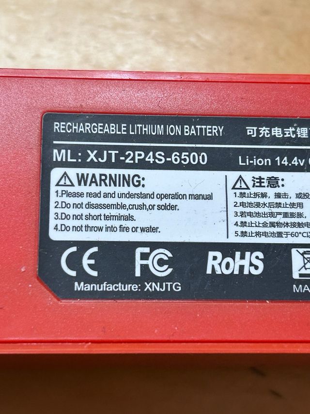 2 X Baterías ENERGUP 14.4V 6500mAh Roborock S50