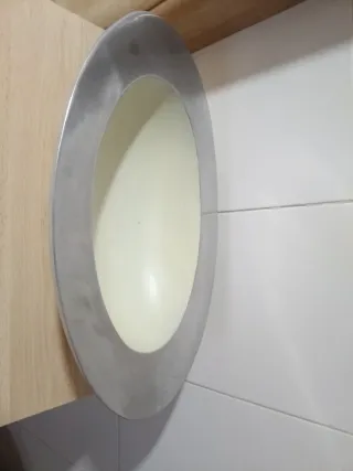 Centro de mesa adorno metal y cerámica