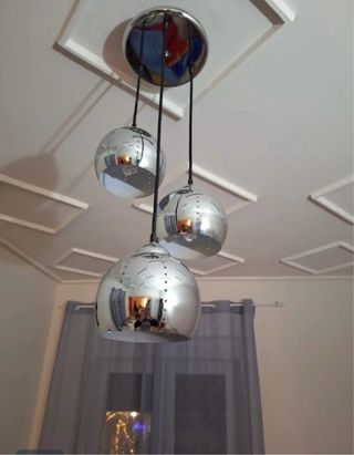 Lámpara de techo colgante plateada