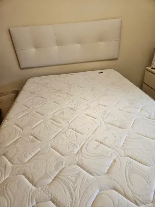 Cama arcón 135cm + base tapizada + colchón