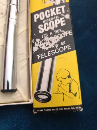 Tasco Pocket Micro-Tel Scope 30x Microscope 8x Tel