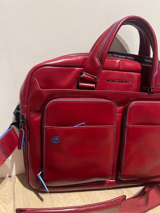 Maletín Piquadro Rojo Piel