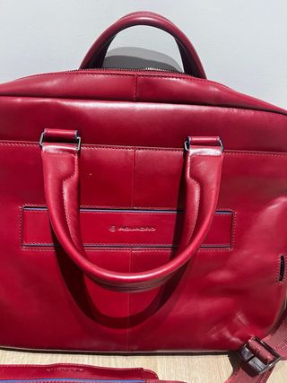 Maletín Piquadro Rojo Piel
