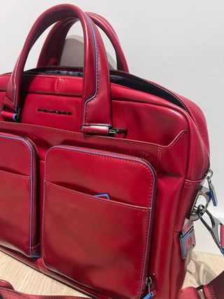 Maletín Piquadro Rojo Piel