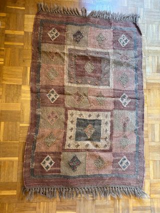 Tappeto Kilim Tessuto Design Geometrico