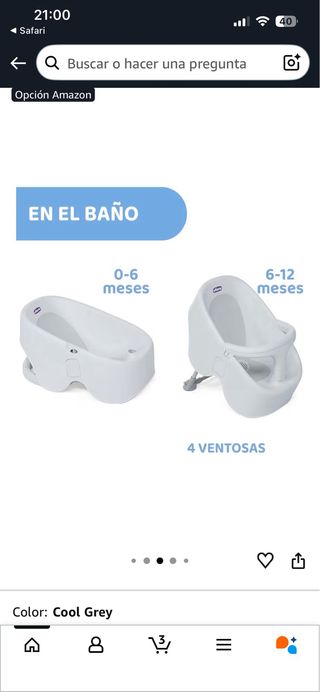 Bañera Chicco Bubble Nest Cool Grey