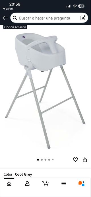 Bañera Chicco Bubble Nest Cool Grey