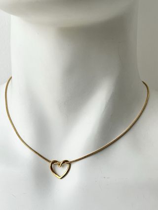 Collana con ciondolo cuore in acciaio 45 cm Nuova