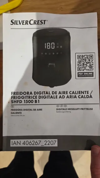 Freidora de aire SilverCrest negra