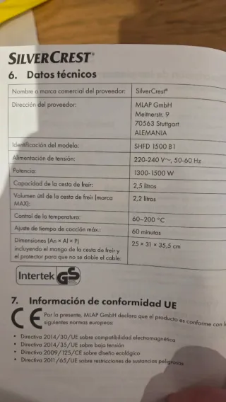 Freidora de aire SilverCrest negra