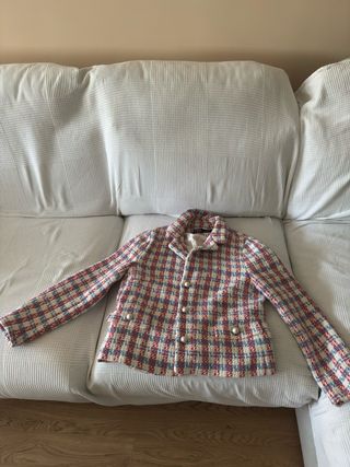 Americana Zara cuadros multicolor