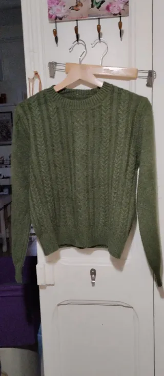 Jersey punto trenzado verde