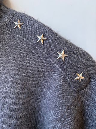 Jersey de punto gris con estrellas Talla XS