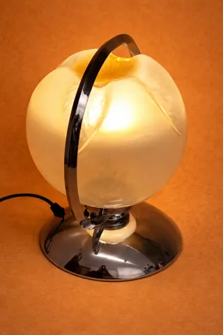 Candeeiro Flor Opala Vidro Metal