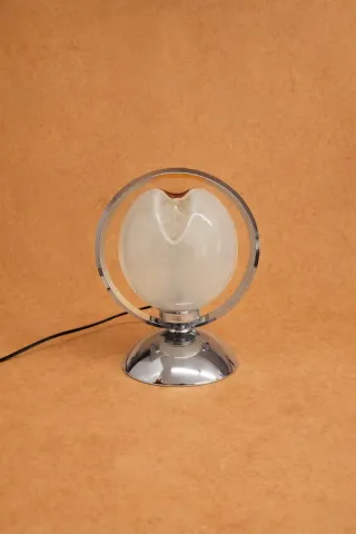 Candeeiro Flor Opala Vidro Metal