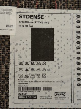 Alfombra Ikea STOENSE Gruesa Gris