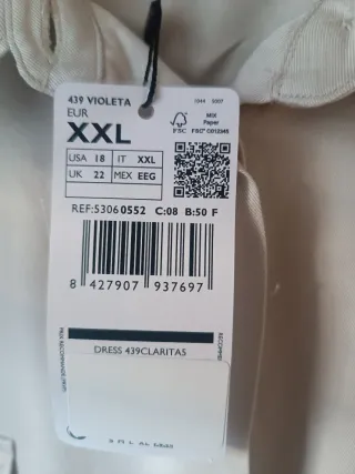 Vestido camisero beige talla XXL