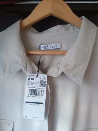 Vestido camisero beige talla XXL
