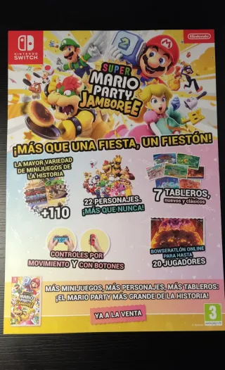 Lámina Publicidad Super Mario Party Jamboree Switc