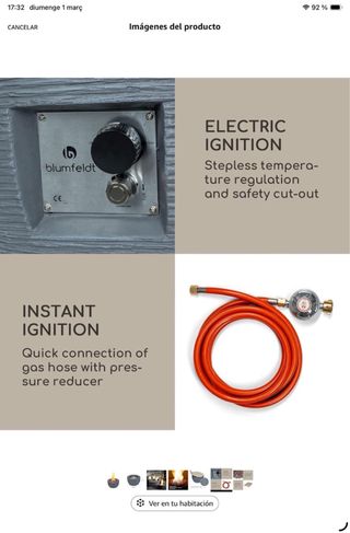 Calefactor de gas exterior con llama NO negociable