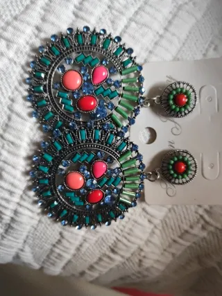 Pendientes fiesta flamenca multicolor