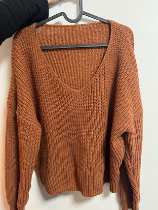 Jersey punto color teja talla única