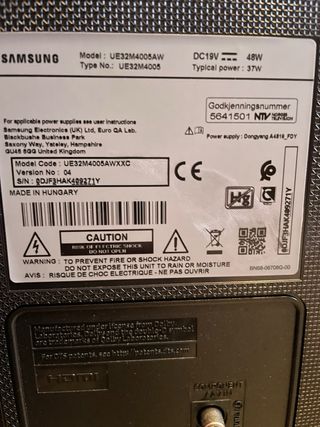 Televisión Samsung Negra