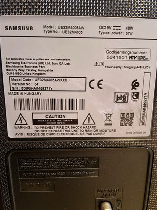 Televisión Samsung Negra