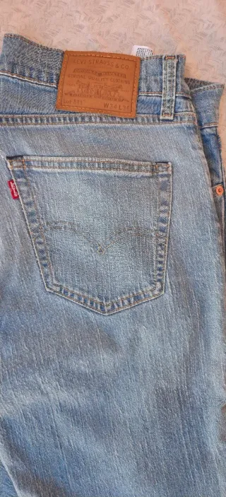 Levi's 511 Jeans Uomo W34 L36-Denim chiaro-Slim Ft