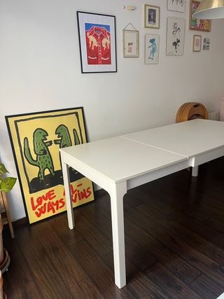 URGE. Mesa extensible madera blanca