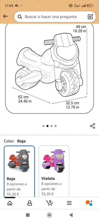 Moto correpasillos Feber roja y gris