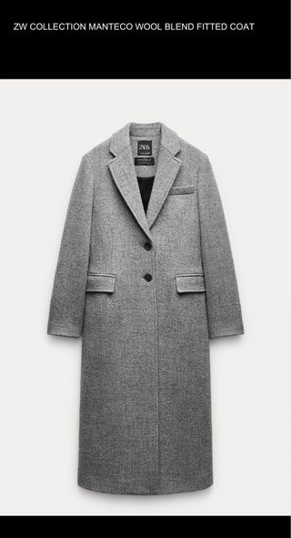 Abrigo Zara Gris Talla M