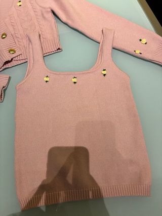 Twinset bambina rosa con fiori