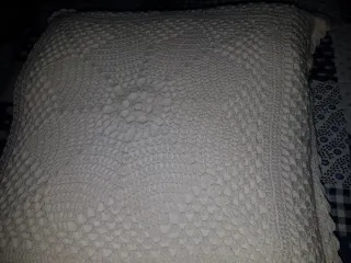 Federa copricuscino uncinetto bianco