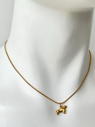 Collana Bassotto in acciaio dorato 45 cm - Nuova