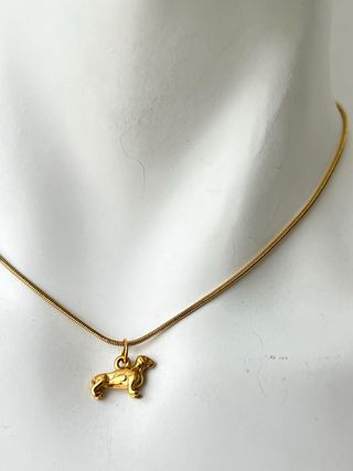 Collana Bassotto in acciaio dorato 45 cm - Nuova