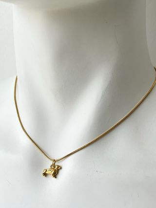 Collana Bassotto in acciaio dorato 45 cm - Nuova