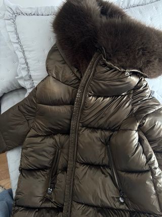 Chaqueta acolchada mujer marrón